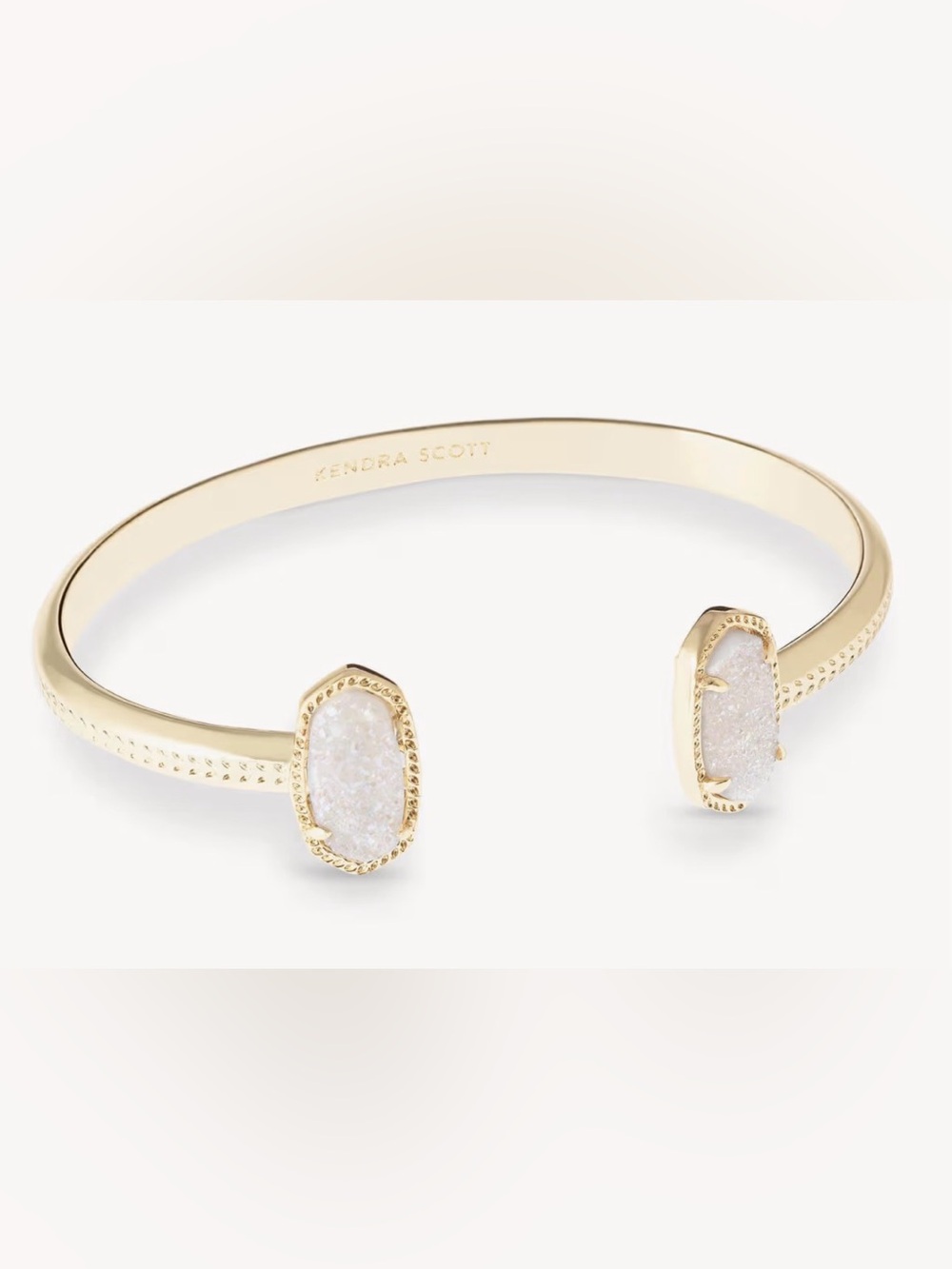 Kendra Scott Gold Open Cuff Bracelet with White Druzy Accents